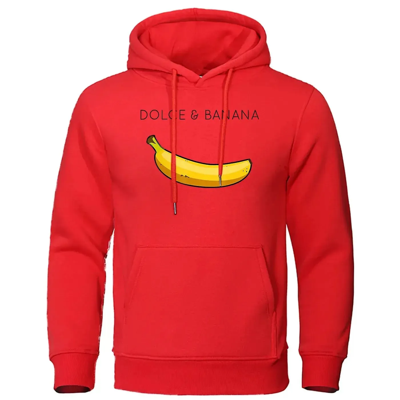 Dolce & Banana Cute Printed Men Hoodie Loose Casual Warm Fleece Hoodies Personality Street Hip Hop Sweatshirt