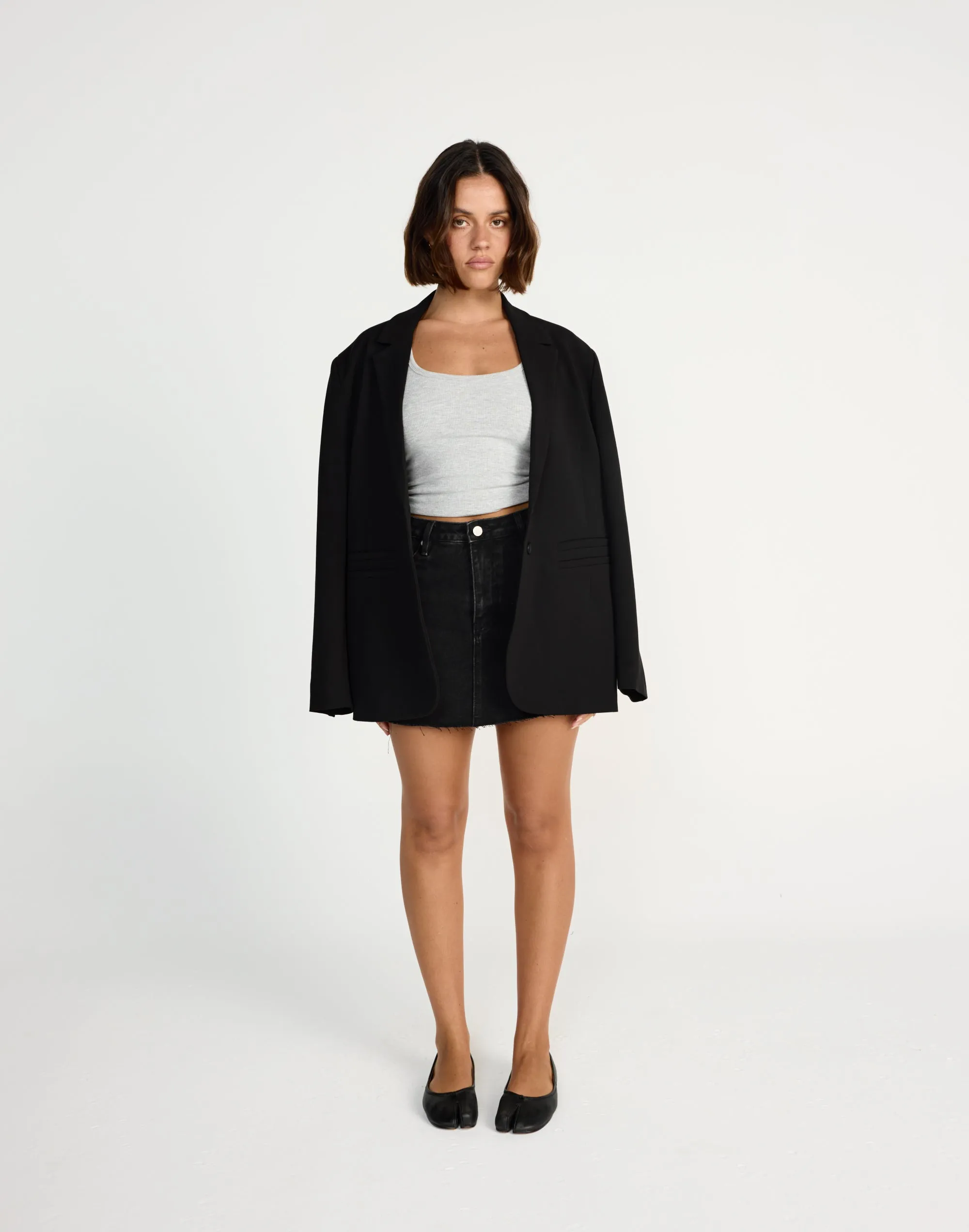 Dorian Denim Skort (Black Faded)