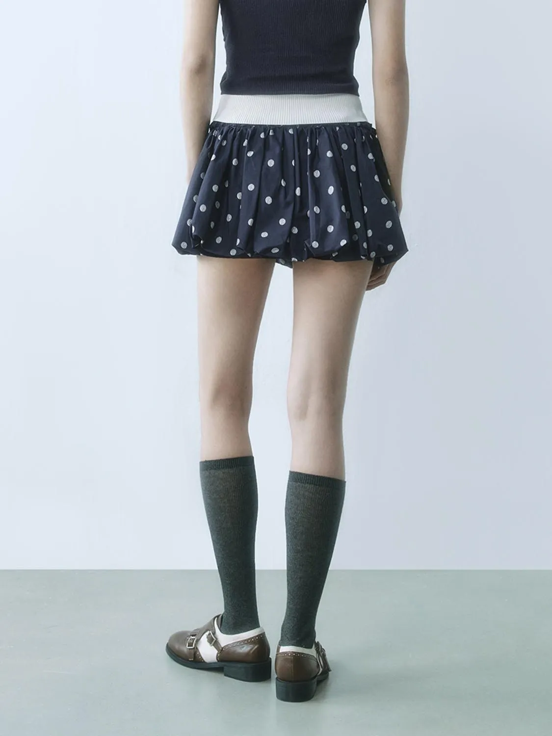 Dotted Mini A-Line Skirts