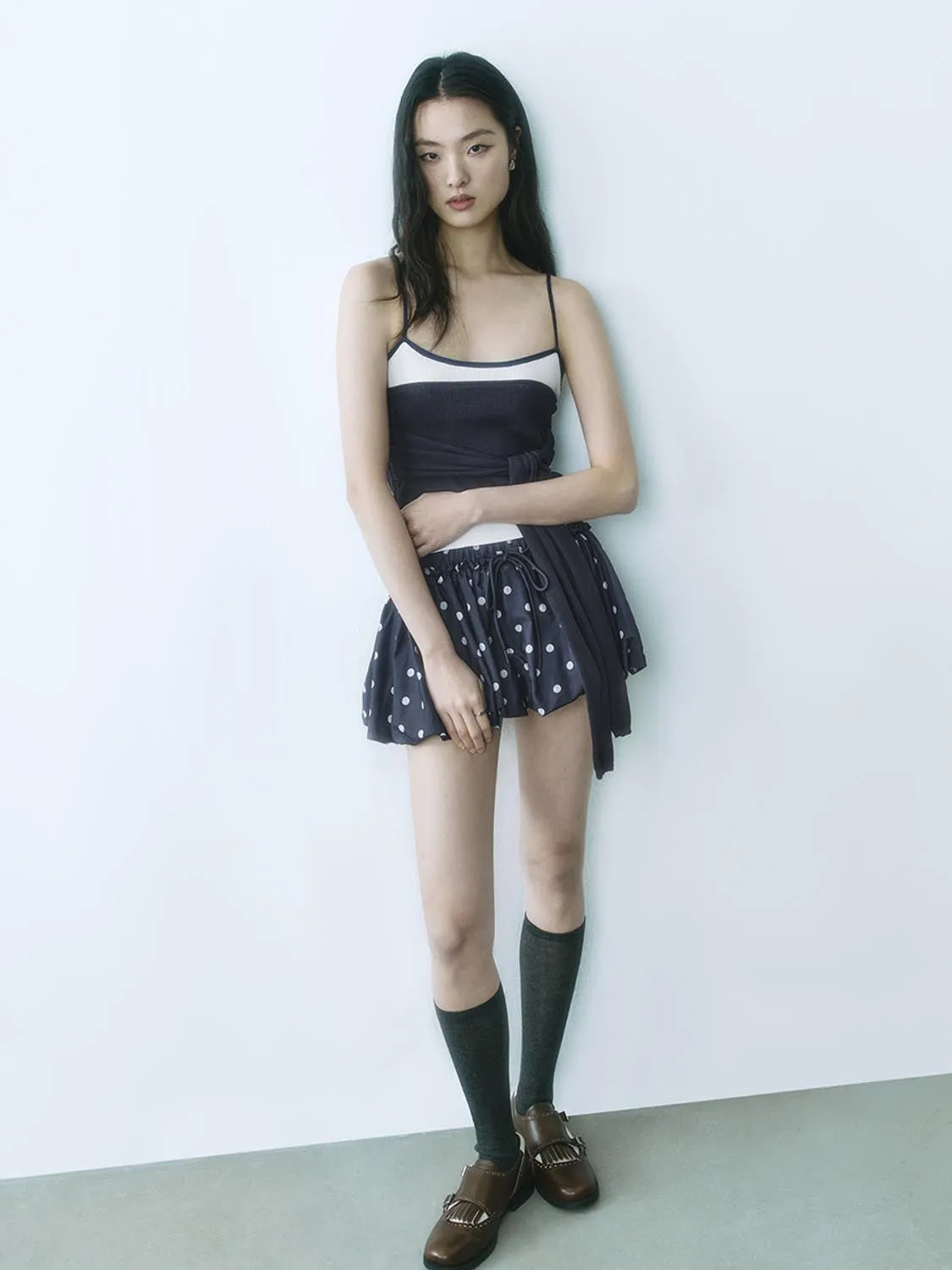 Dotted Mini A-Line Skirts