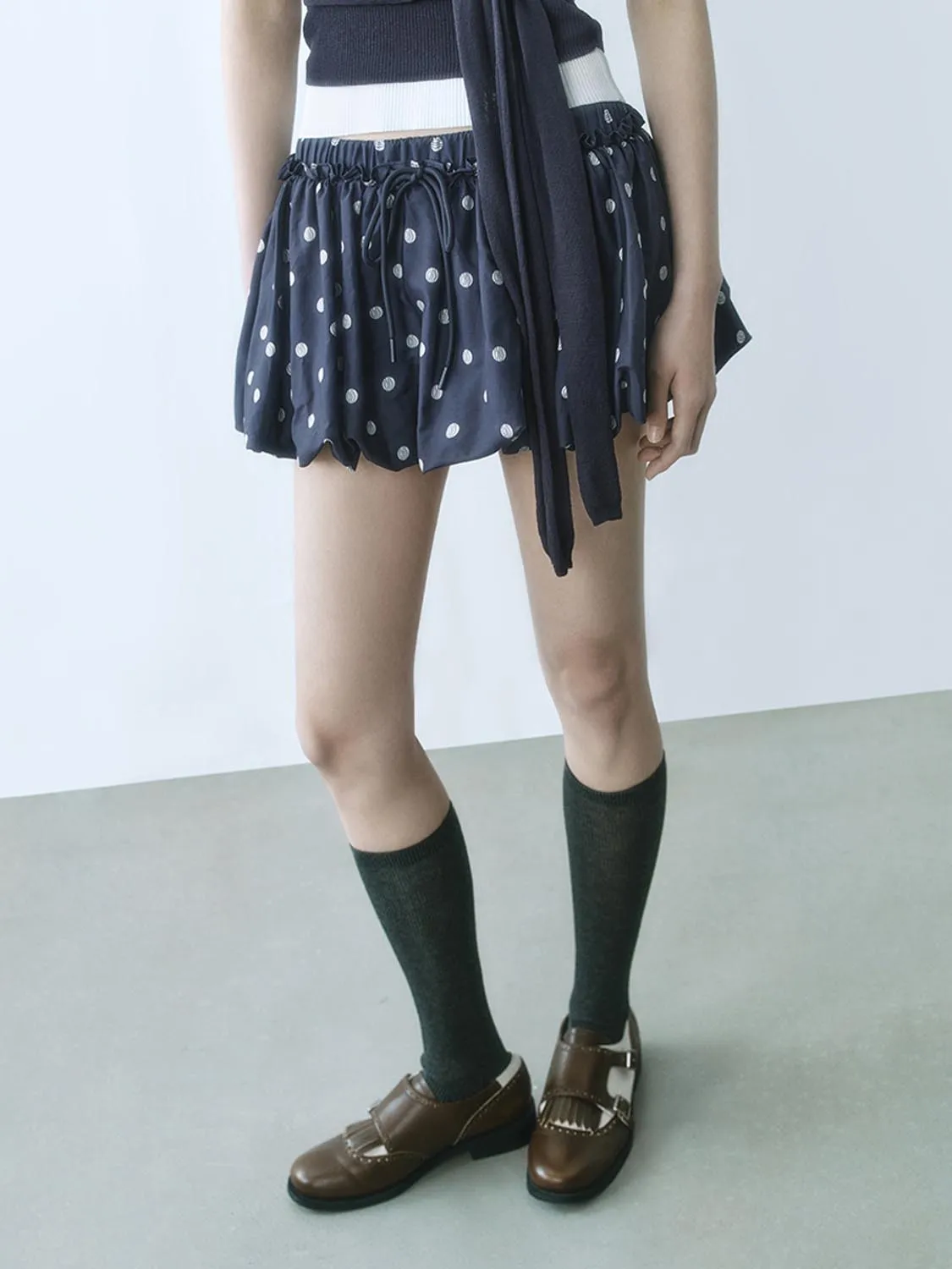 Dotted Mini A-Line Skirts