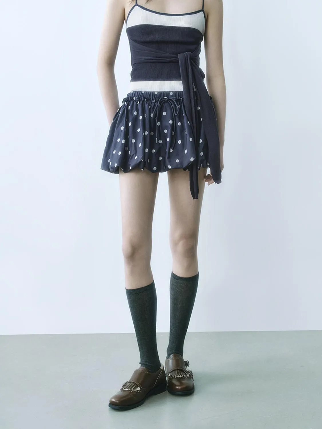 Dotted Mini A-Line Skirts