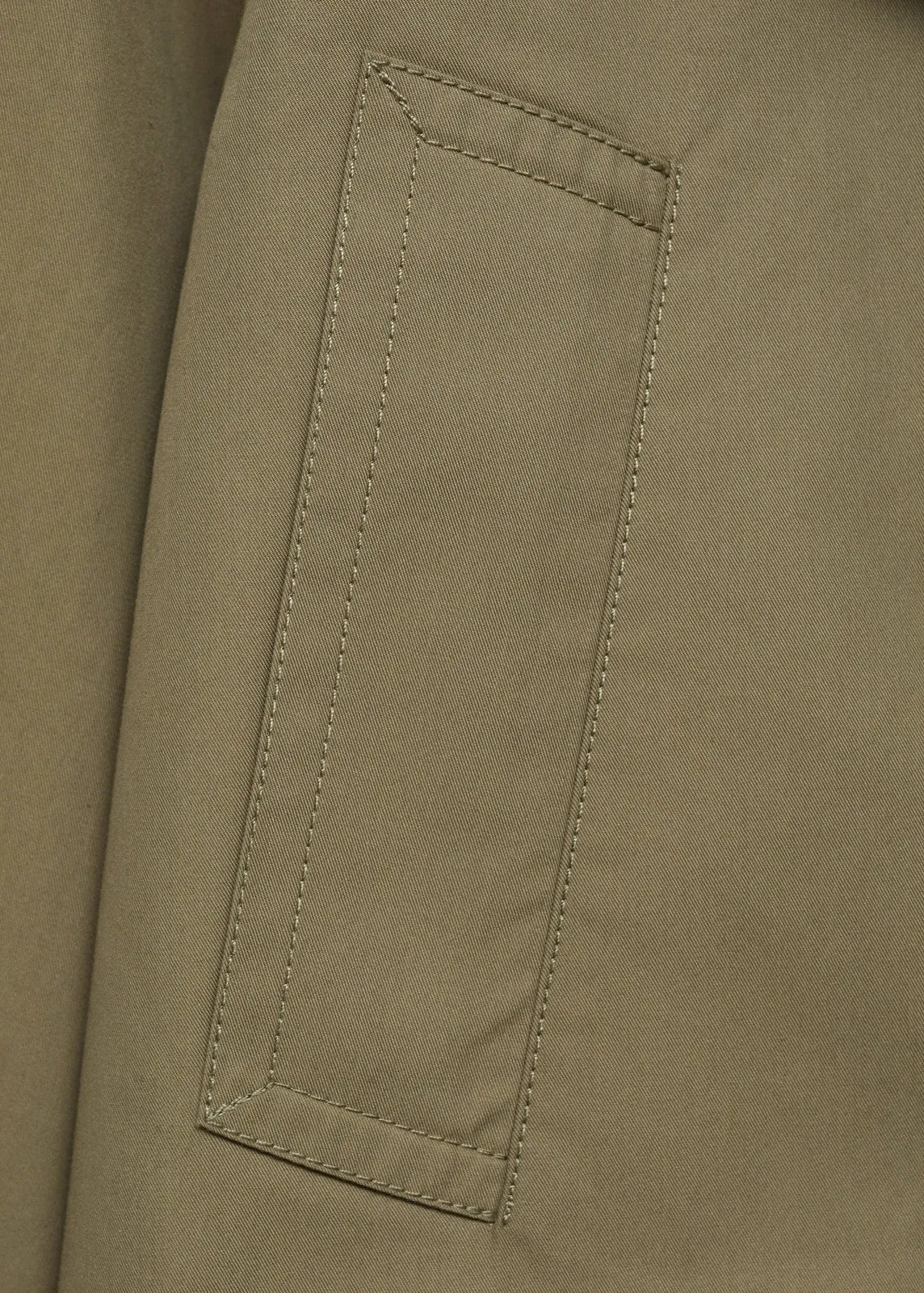 Double-breasted cropped trench coat - Beige/khaki