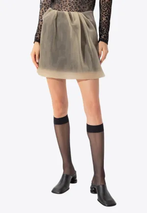 Double Mesh Layered Mini Skirt