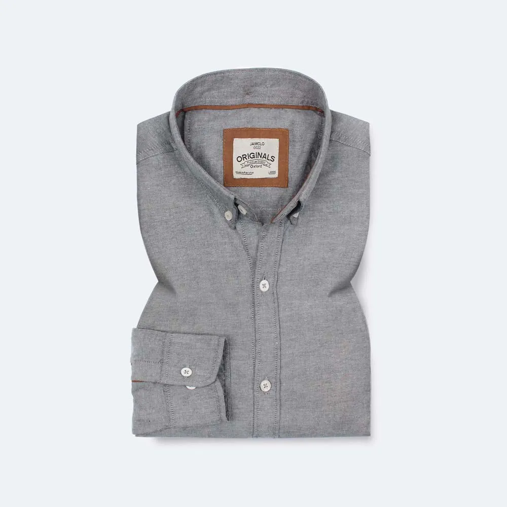 Double Tone Grey Oxford Shirt