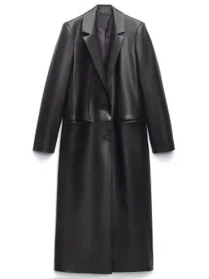 Dressy Jackets for Women Black Faux Leather Coat