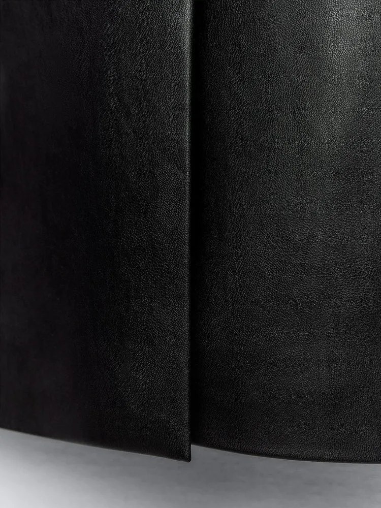 Dressy Jackets for Women Black Faux Leather Coat