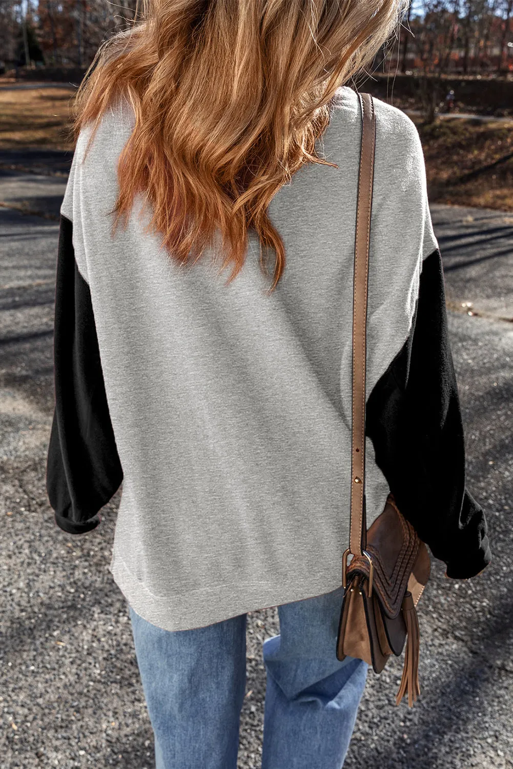 Drop Shoulder Pullover Sweatshirt
