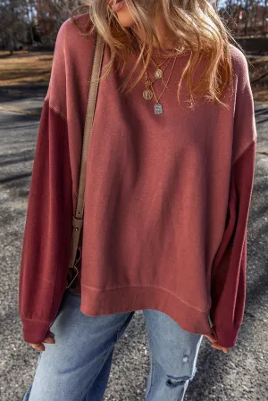 Drop Shoulder Pullover Sweatshirt