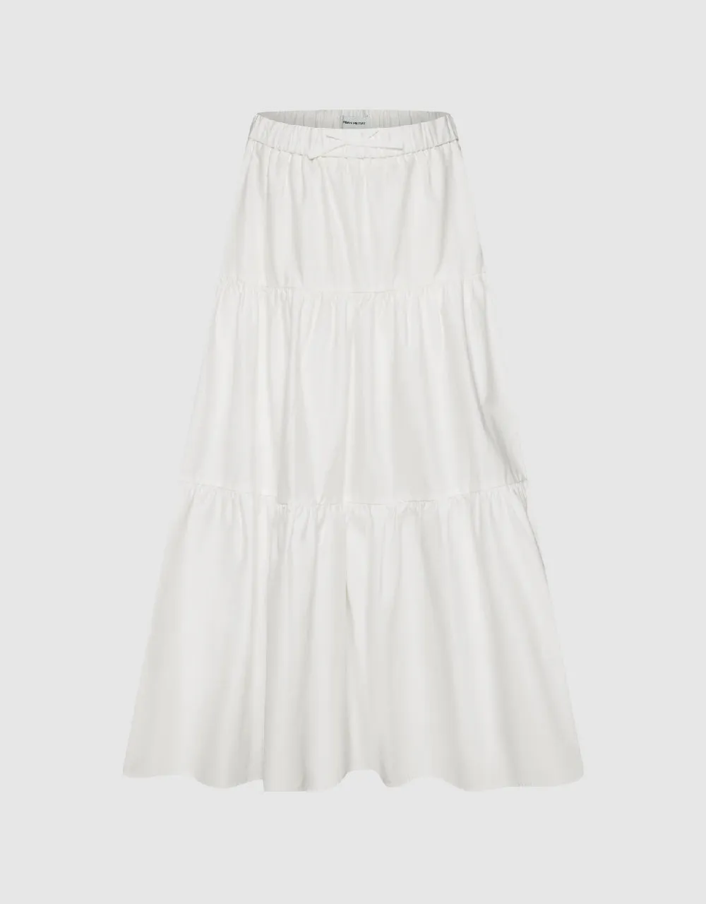 Elastic Waist Midi A-Line Skirt