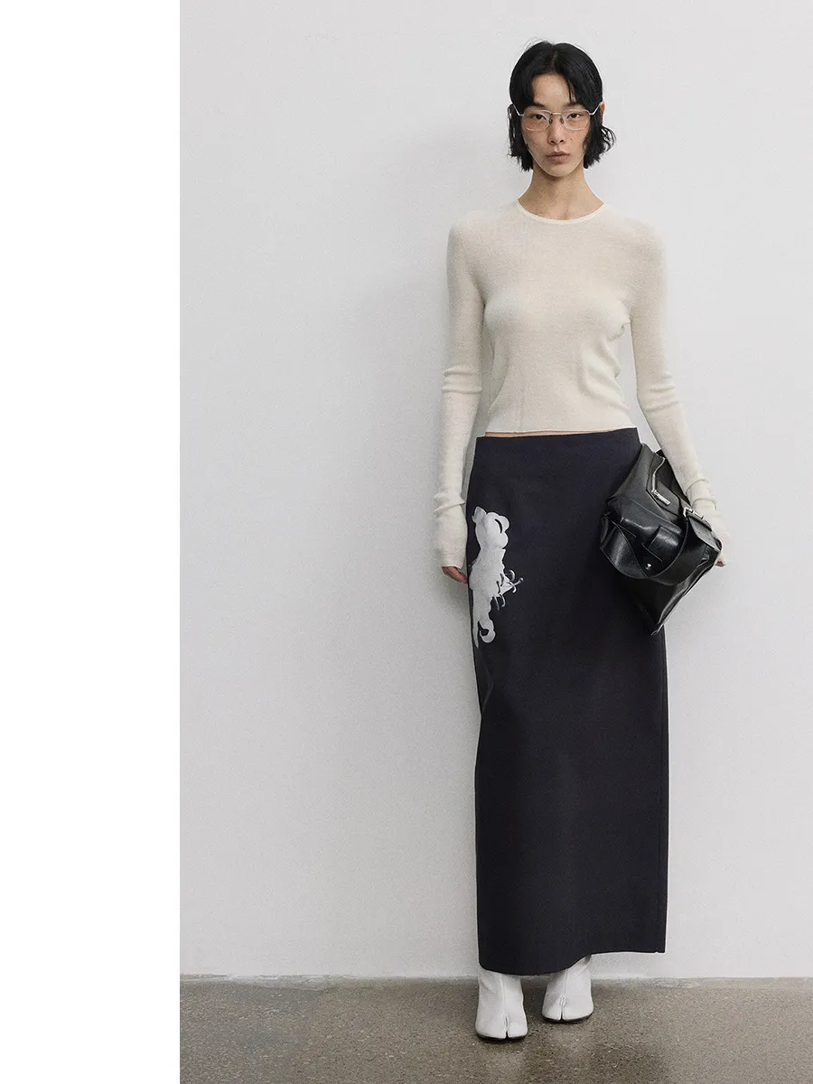 Elegant Vertical A-line Skirt