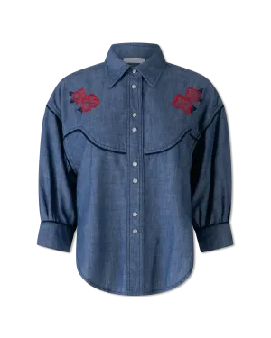 Embroidered Denim Shirt