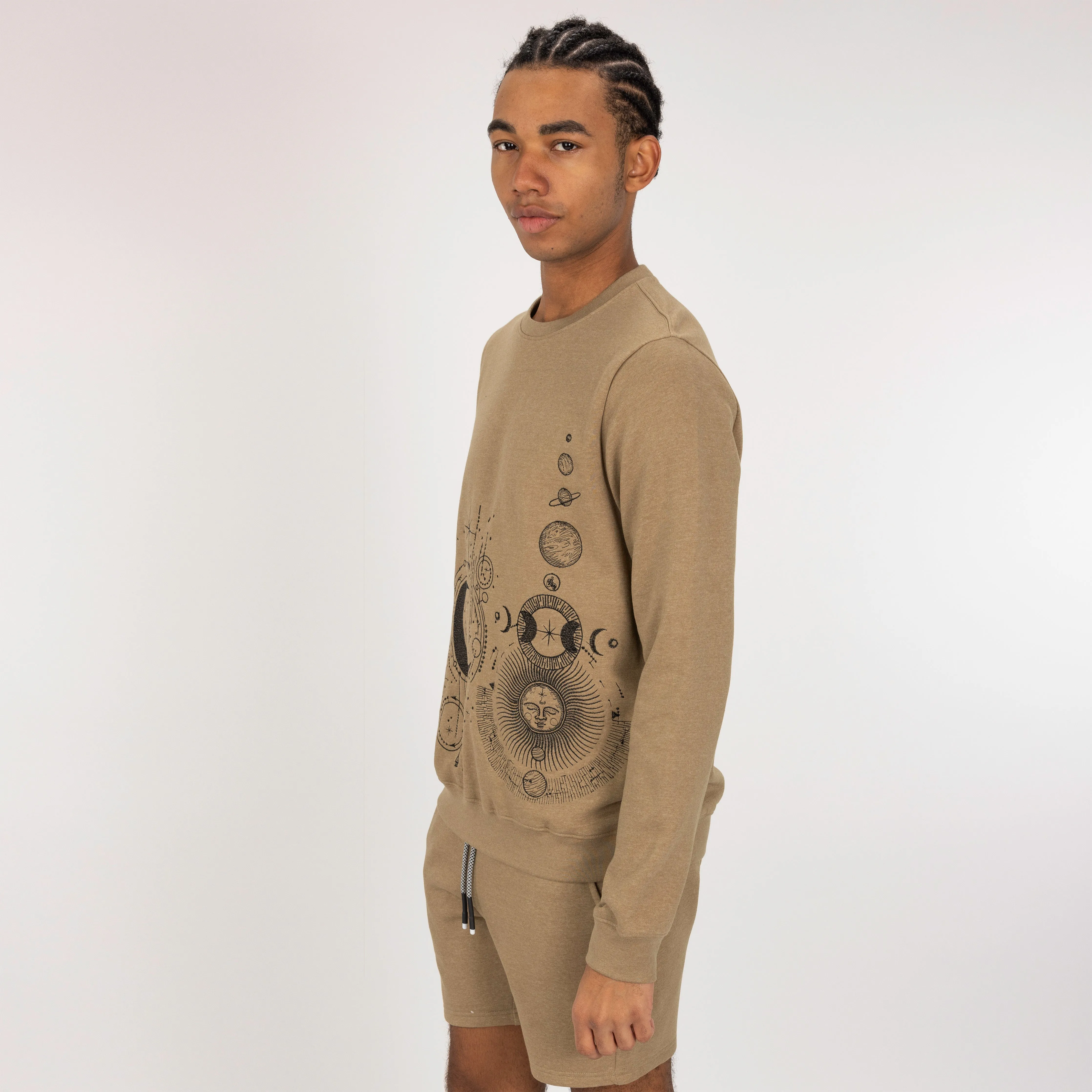 Embroidered Front Sweatshirt  - Elmwood / Celestial