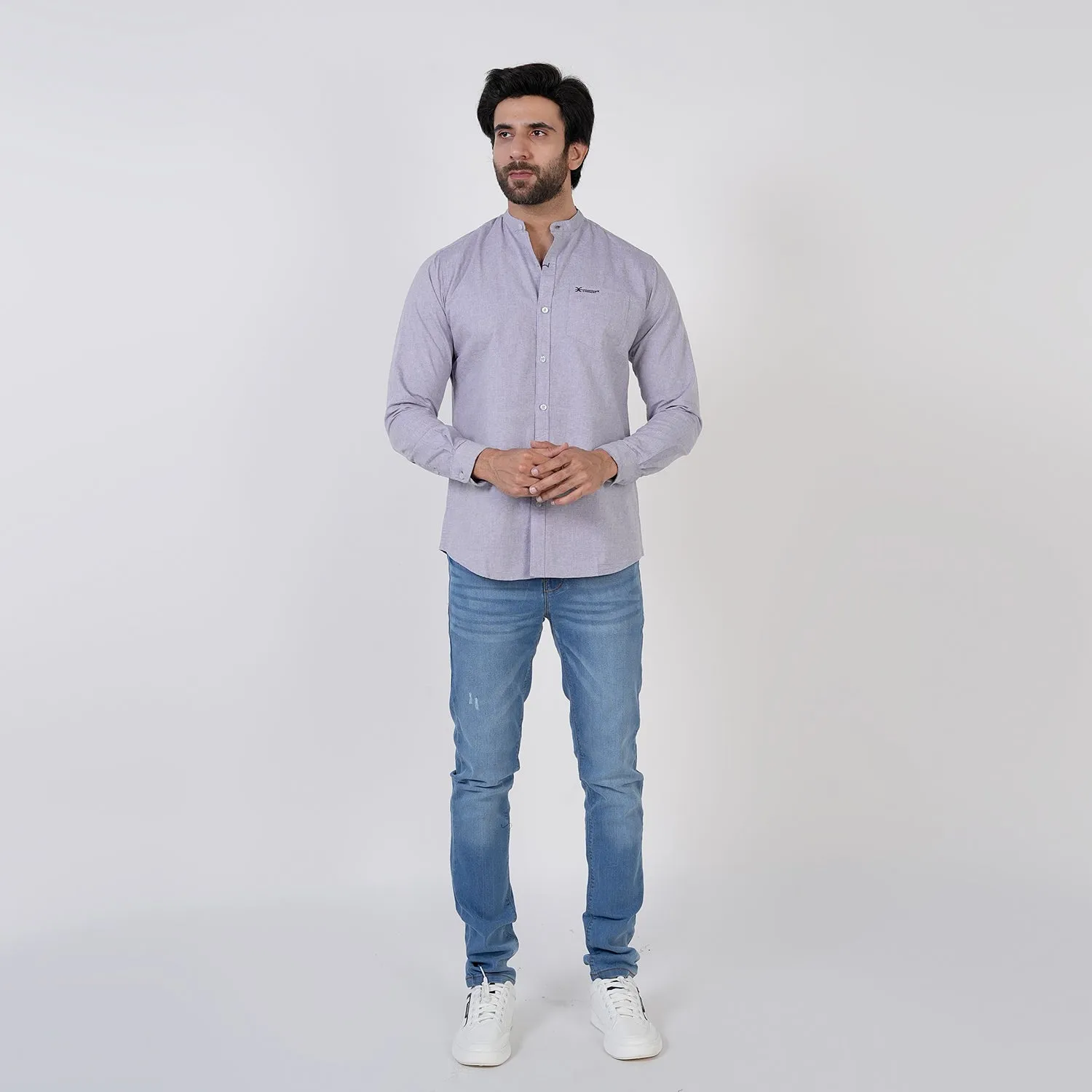 Eminent Men's Casual Chambray Shirt - Grey