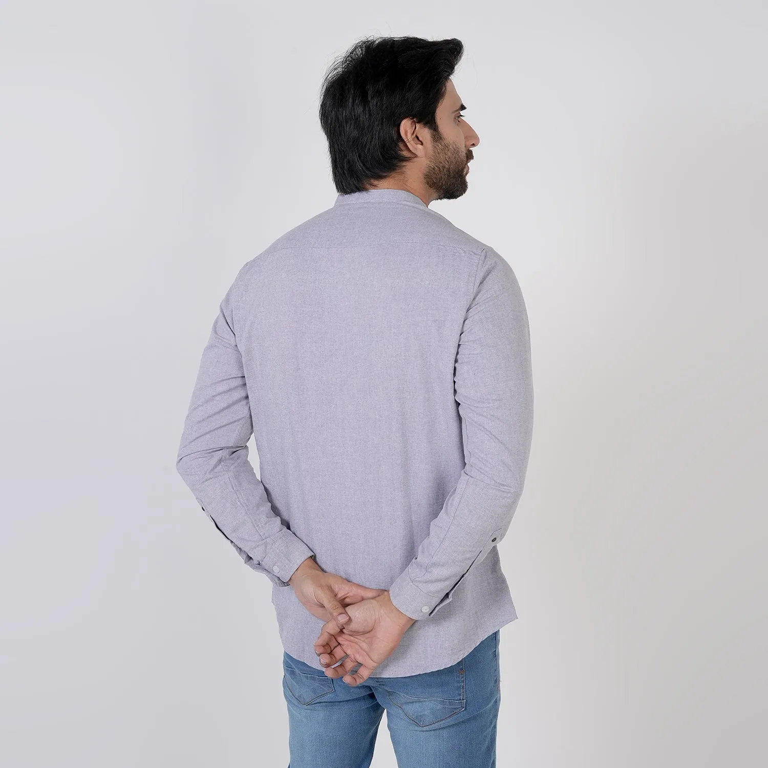 Eminent Men's Casual Chambray Shirt - Grey