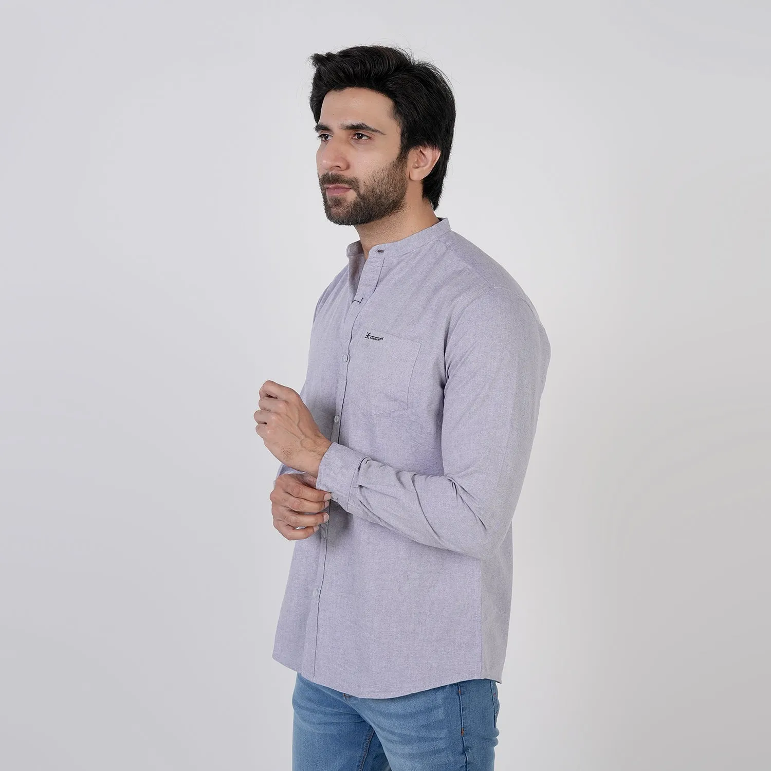 Eminent Men's Casual Chambray Shirt - Grey