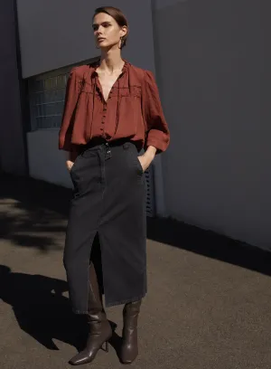 Esmaee Fleetwood Denim Skirt | Midnight