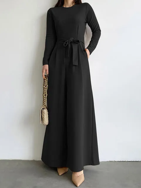 Fashion Women Jumpsuits Wide Leg Pants