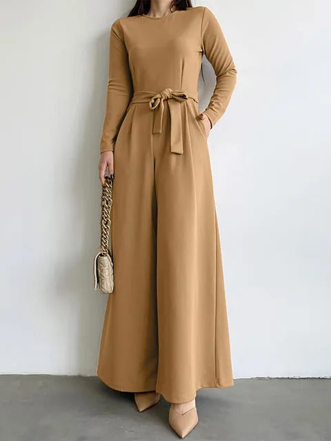 Fashion Women Jumpsuits Wide Leg Pants