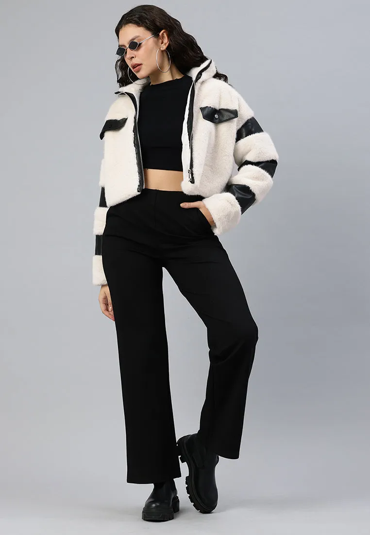Faux Fur & Faux Leather Coat By RUW
