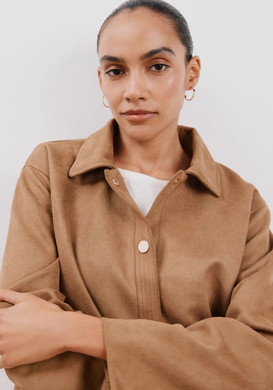 Faux Leather Jacket - Toasted