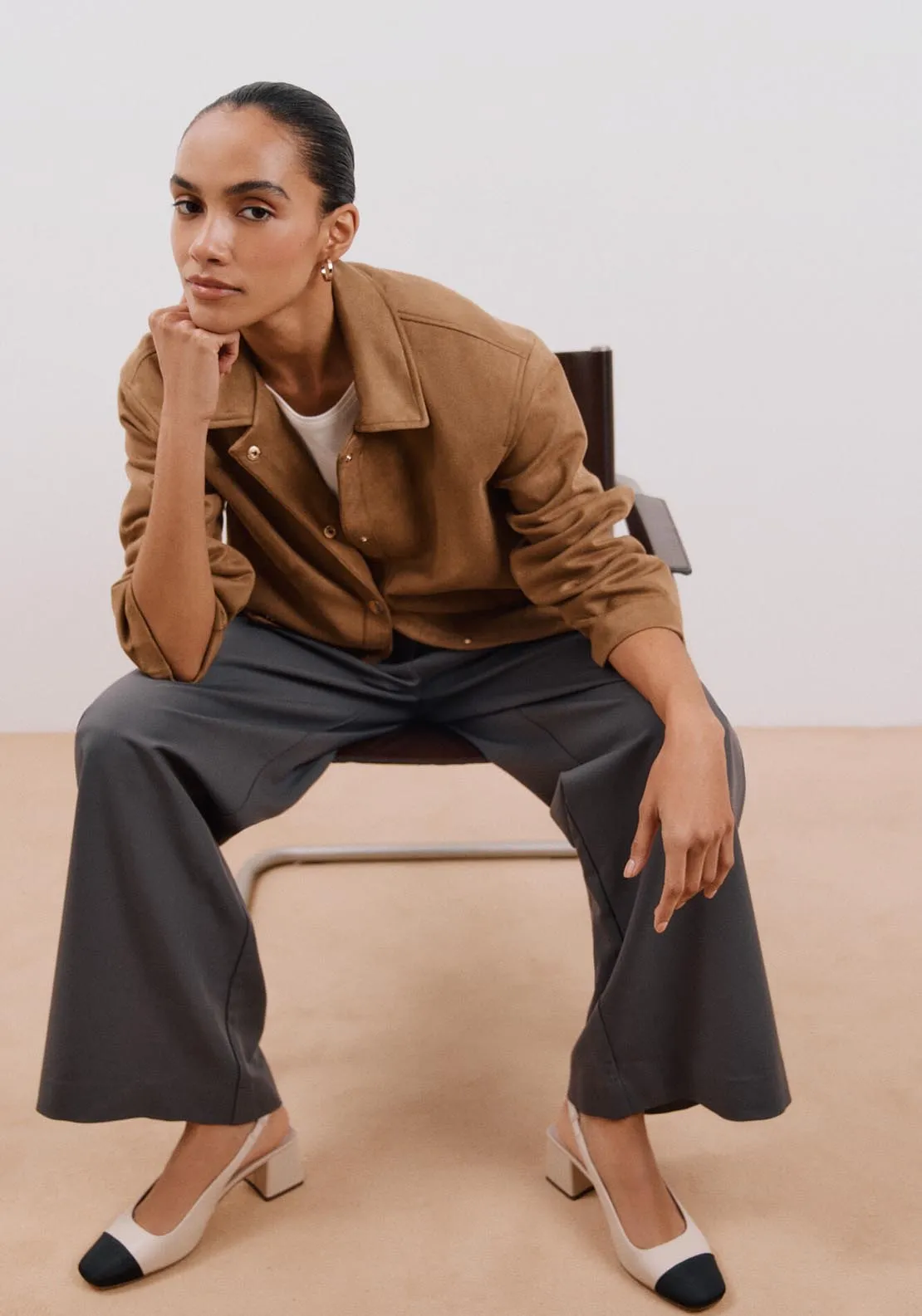Faux Leather Jacket - Toasted