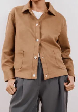 Faux Leather Jacket - Toasted