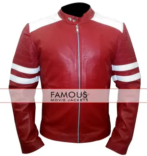 Fight Club Brad Pitt Red/White Mayhem Jacket