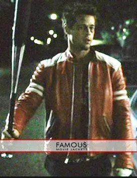 Fight Club Brad Pitt Red/White Mayhem Jacket