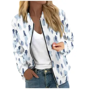 FlekmanArt Jackets for Women Leather Windbreaker Jacket Cropped Full Zip Up Jackets Comfy Winter Jackets Moto Short Trench Coats for Women（4-White，Medium）
