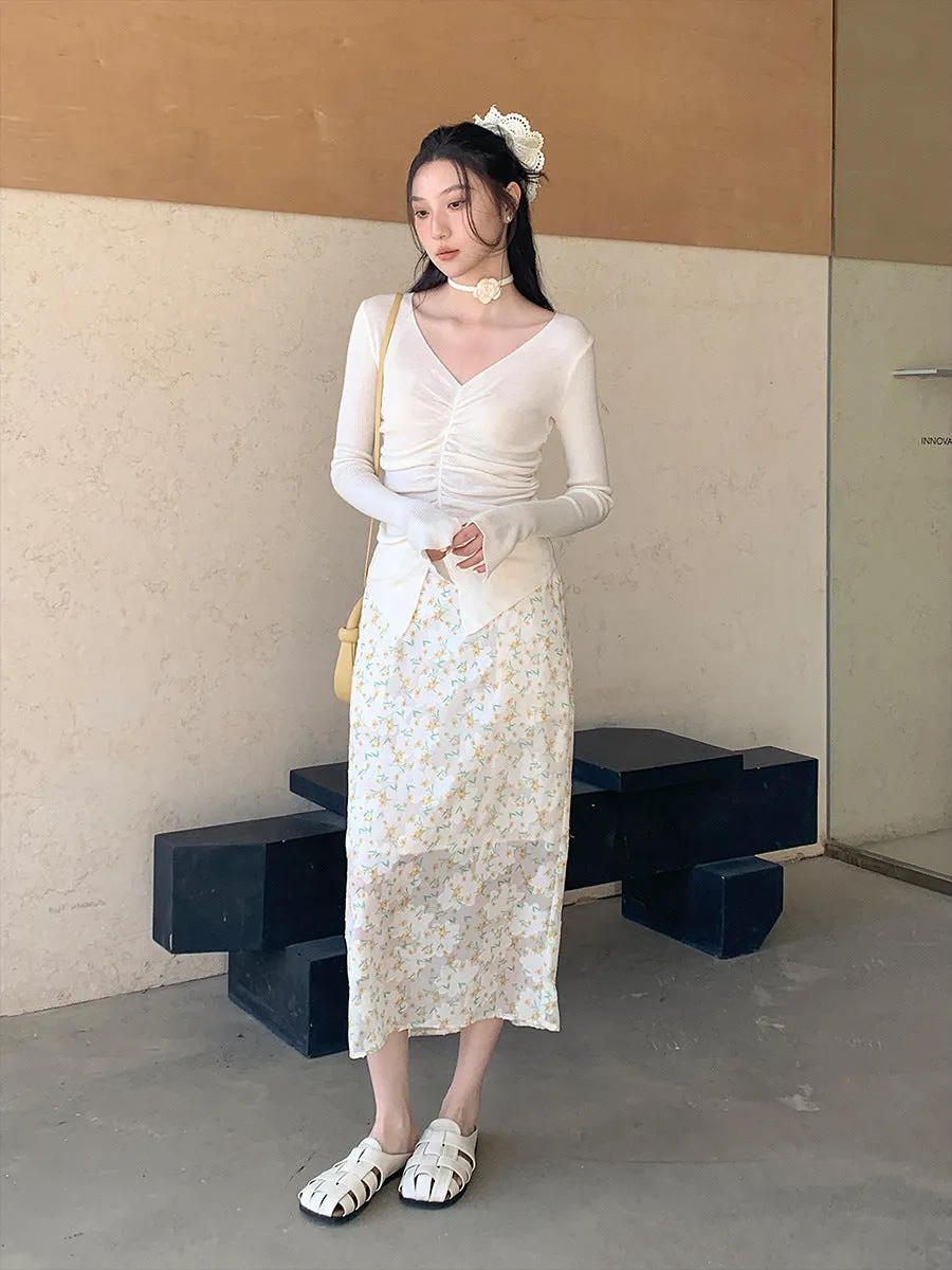 Floral A-line Skirt