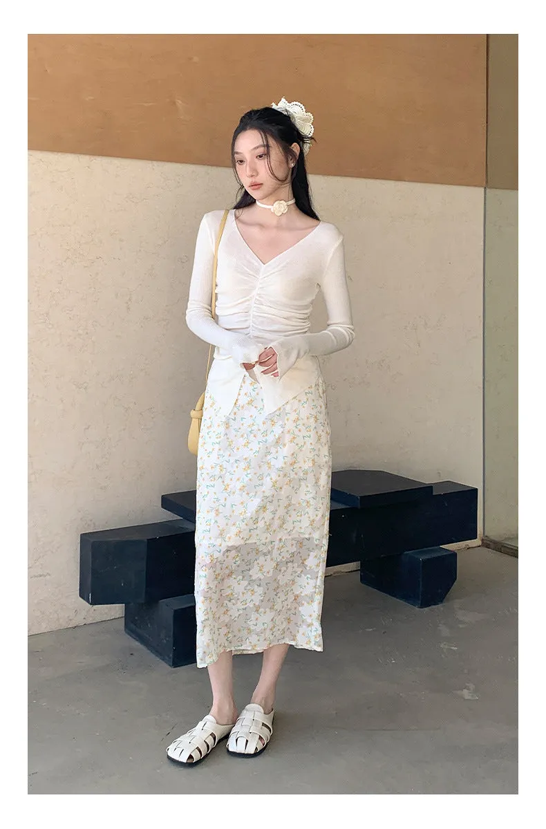 Floral A-line Skirt