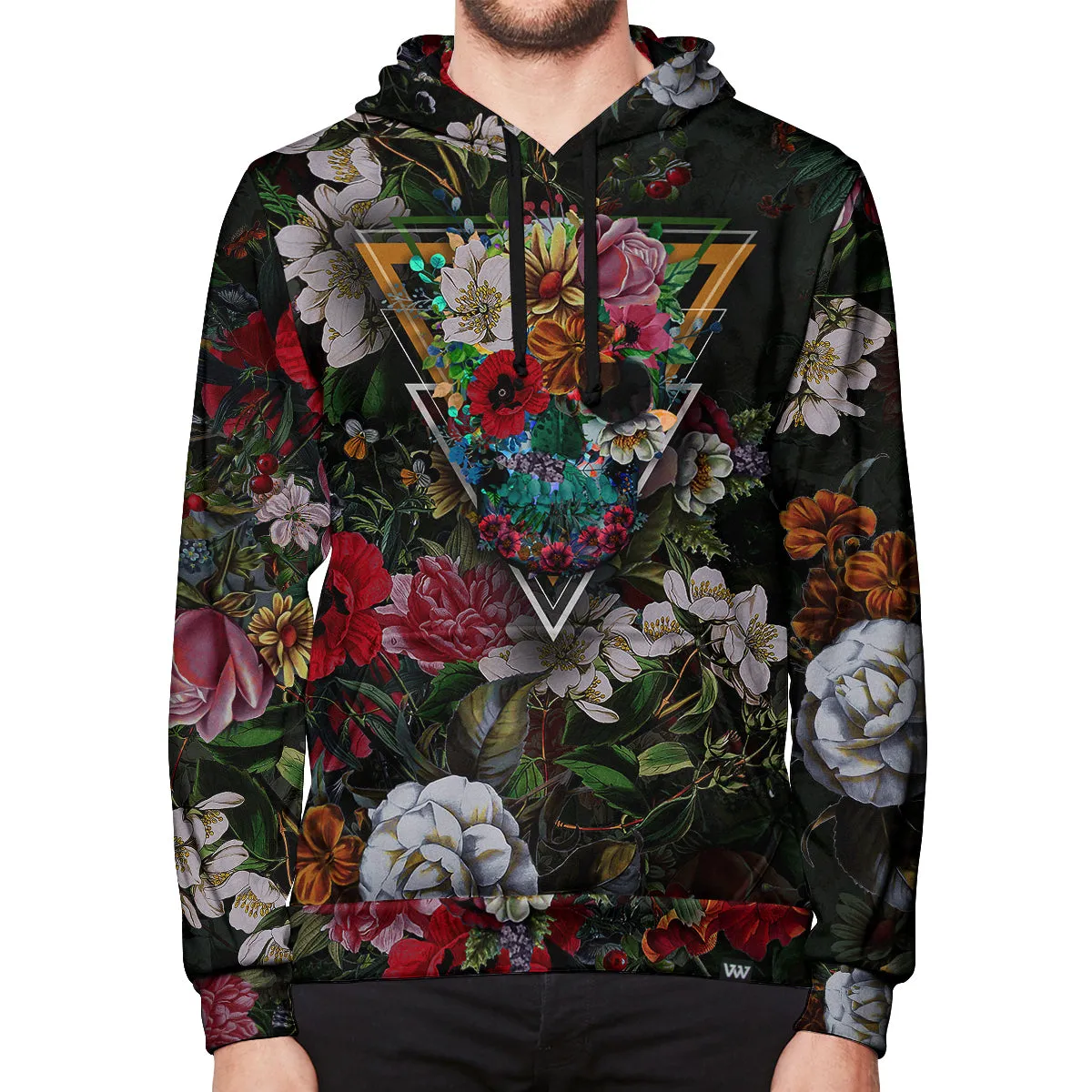 Flower Skull Pullover Hoodie