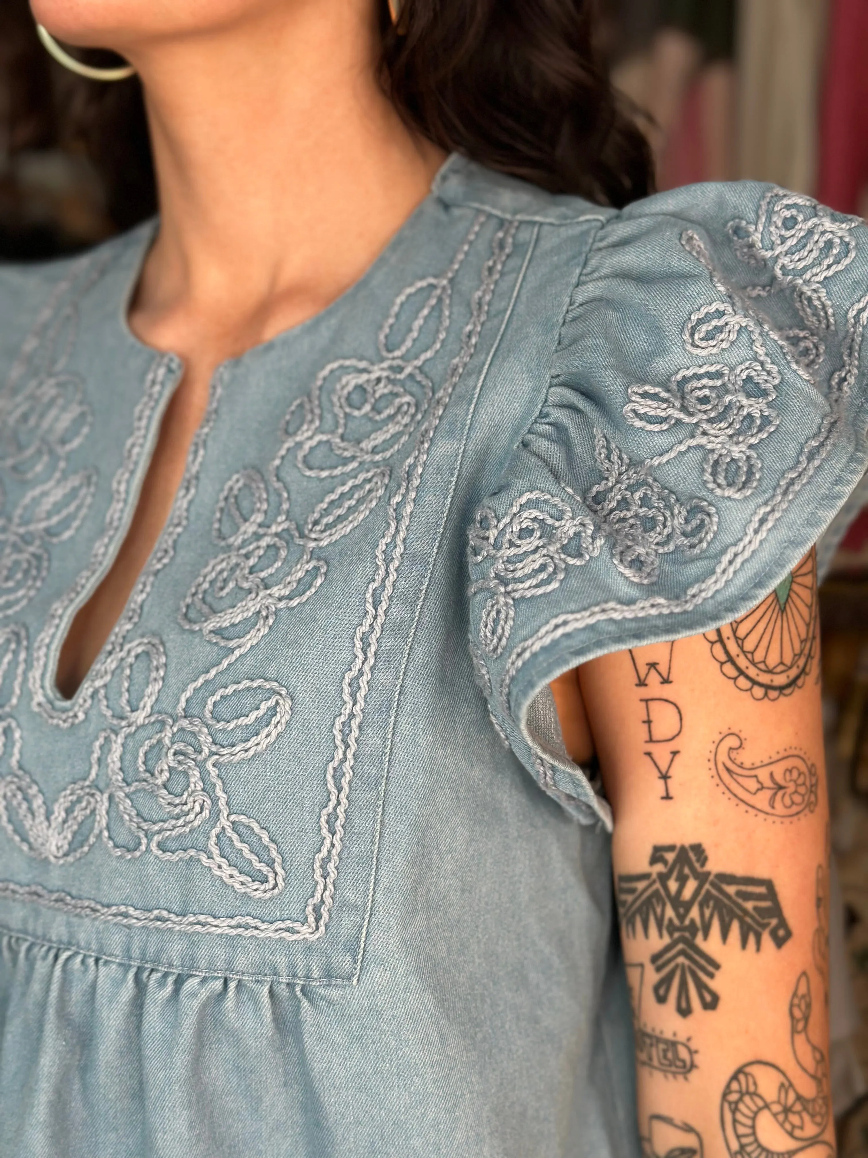 Flutter and Flair Denim Shirt