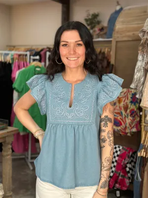 Flutter and Flair Denim Shirt