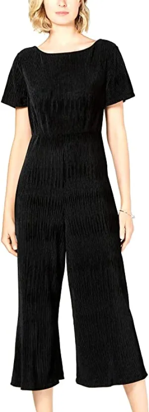 French Connection Womens Sarrelle Lace Back Jumpsuit, Black, 6