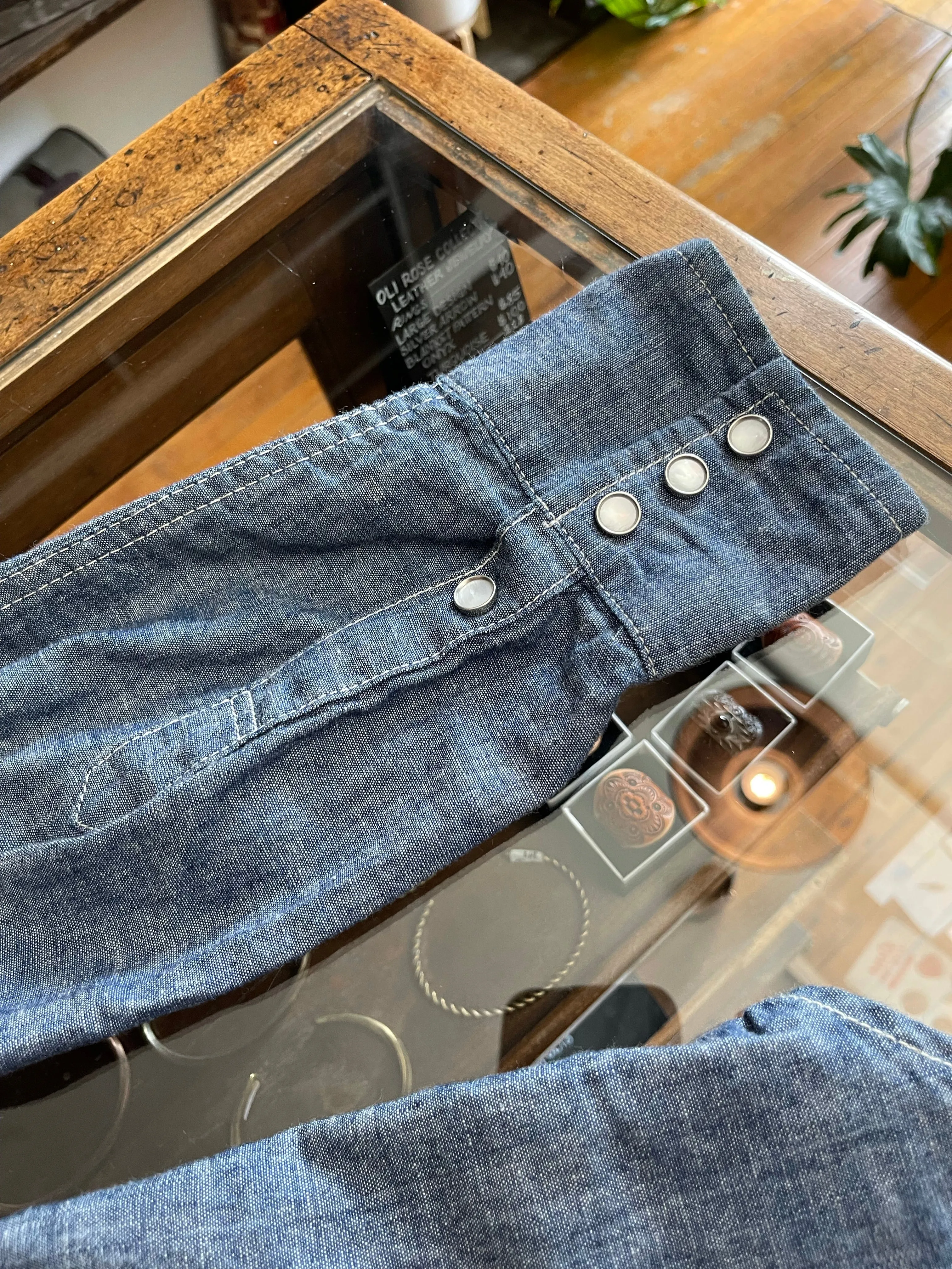 Gently Used TCB Ranchman Shirt - Chambray - Blue - 40