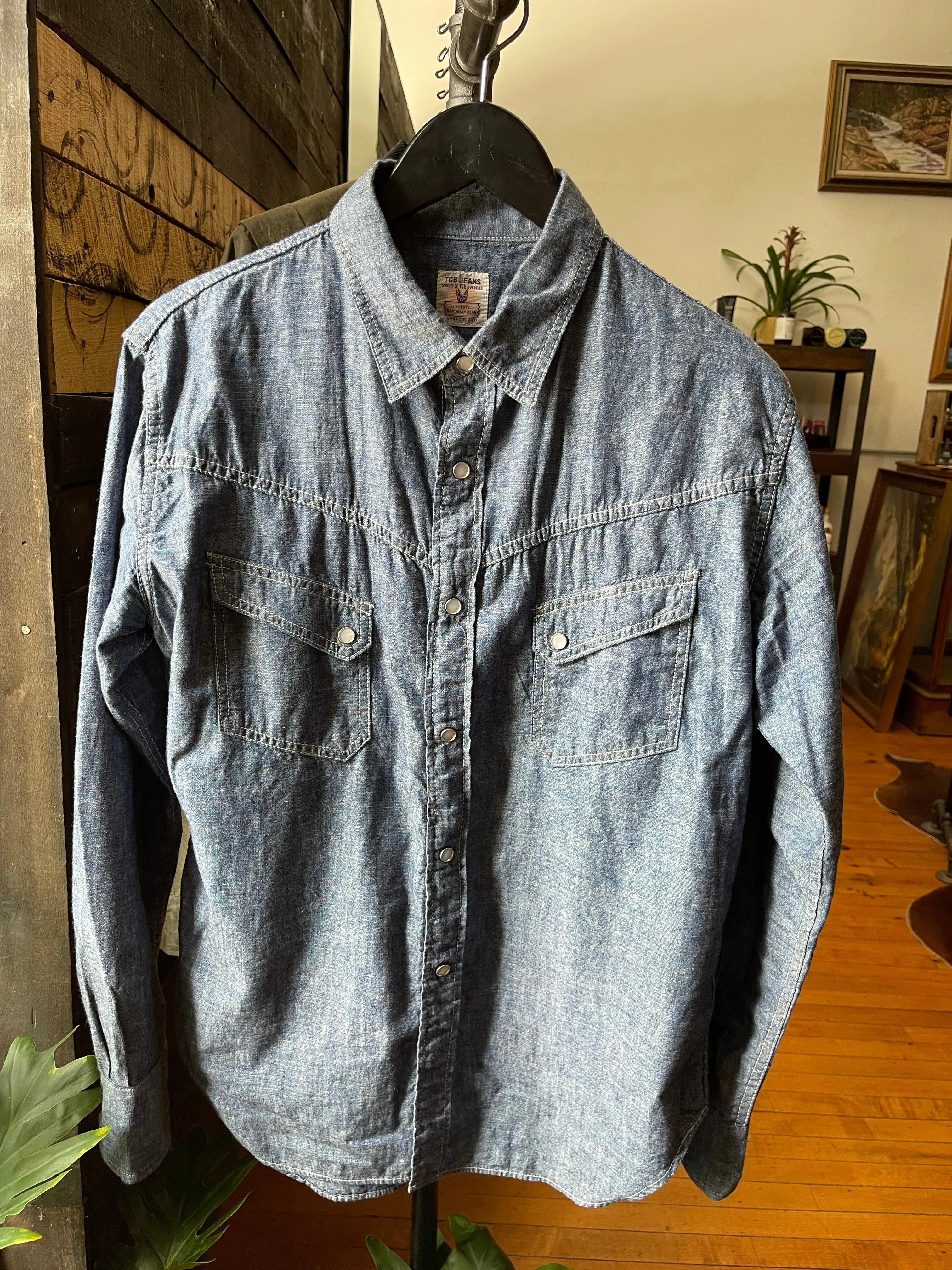 Gently Used TCB Ranchman Shirt - Chambray - Blue - 40