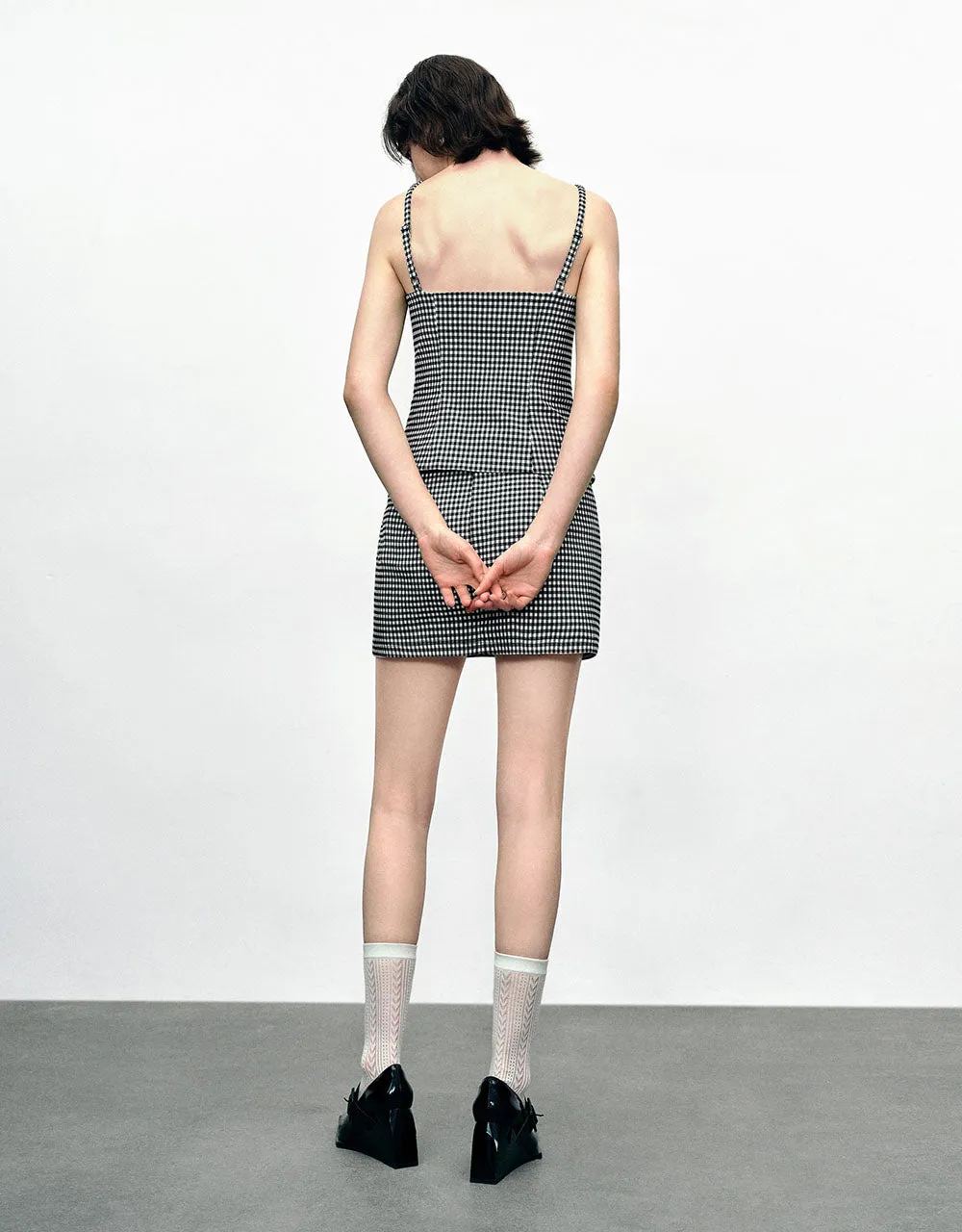 Gingham Mini A-Line Skirt