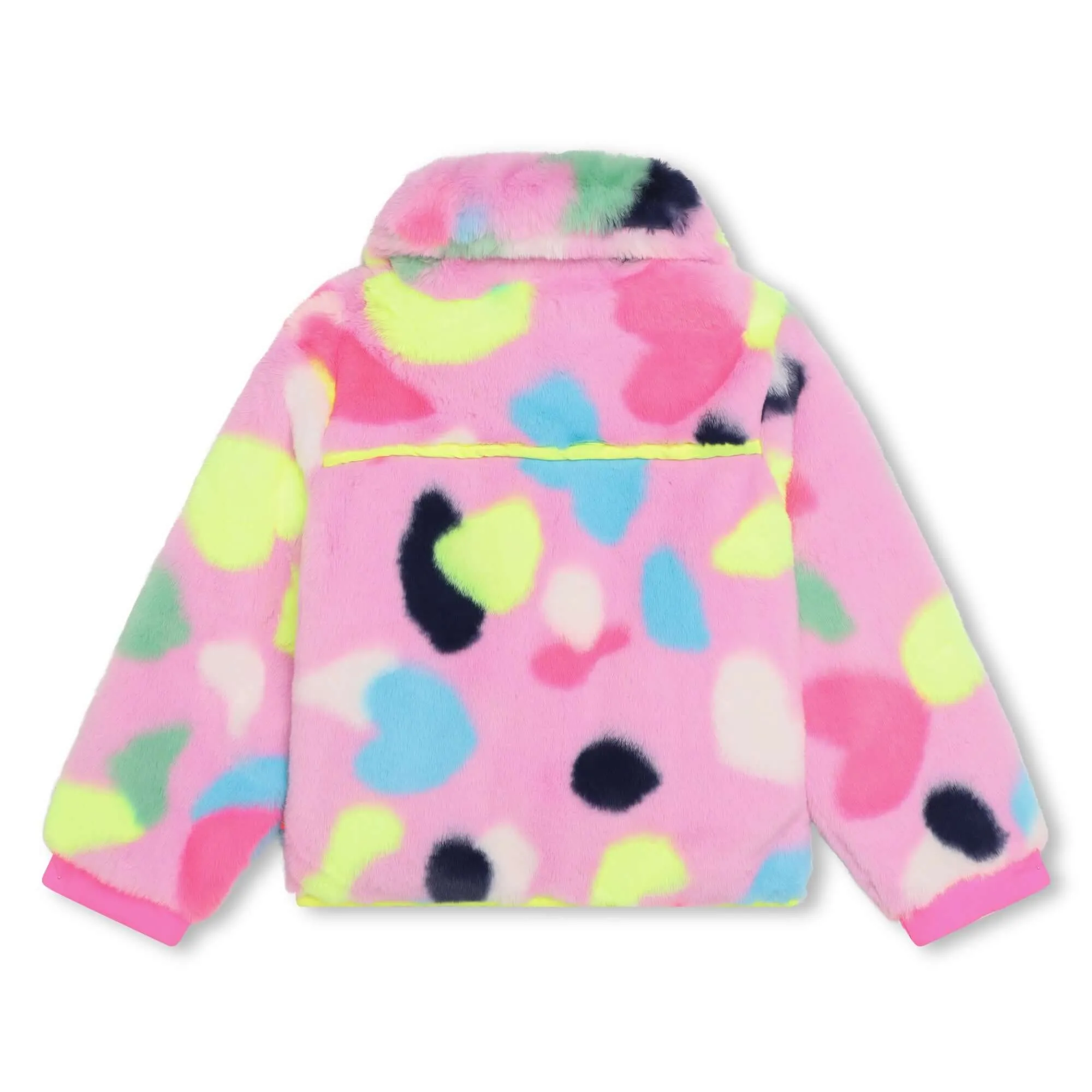 Girls Pink Faux Fur Coat