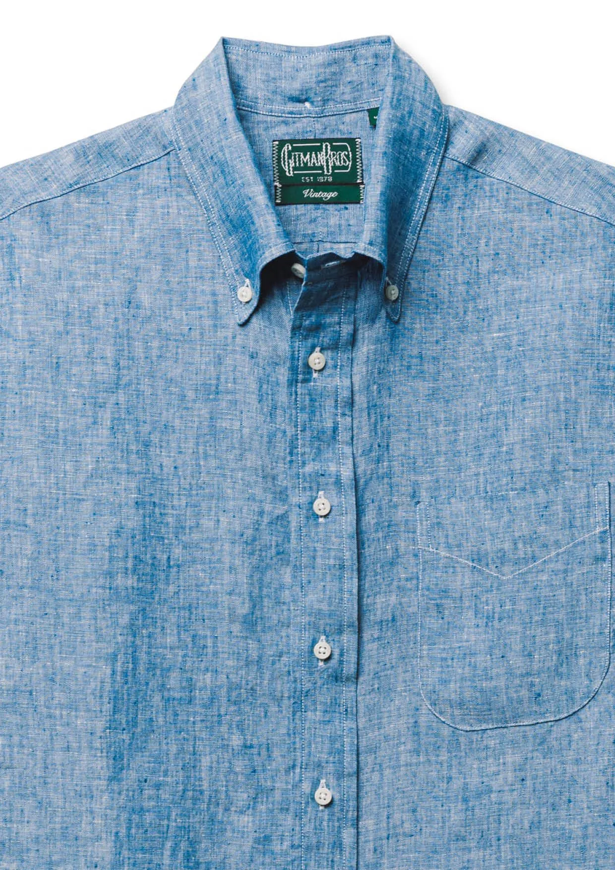 GITMAN VINTAGE - CHAMBRAY LINEN BD SHIRT