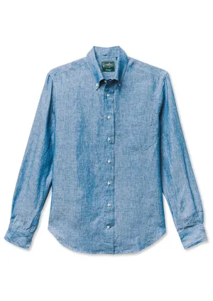 GITMAN VINTAGE - CHAMBRAY LINEN BD SHIRT
