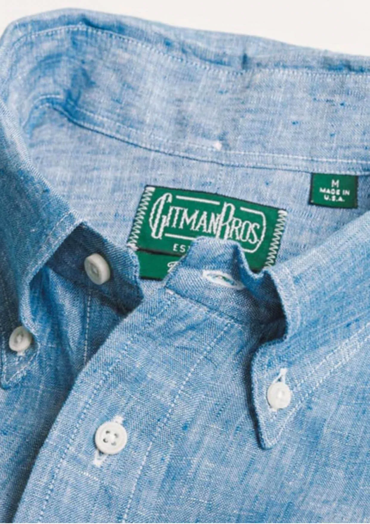 GITMAN VINTAGE - CHAMBRAY LINEN BD SHIRT