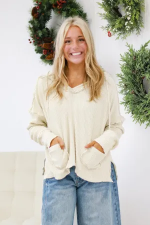Going Places Hoodie Pullover in Oatmeal