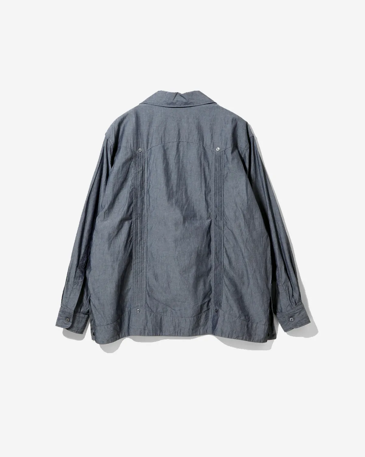 Guayabera Shirt - Indigo Cotton Chambray
