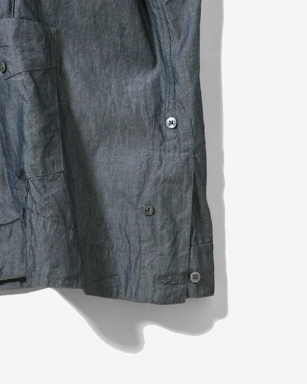 Guayabera Shirt - Indigo Cotton Chambray