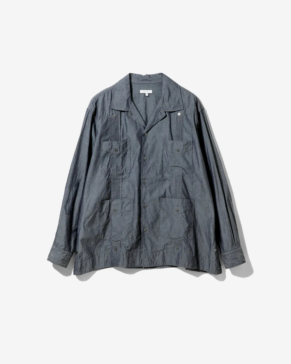 Guayabera Shirt - Indigo Cotton Chambray