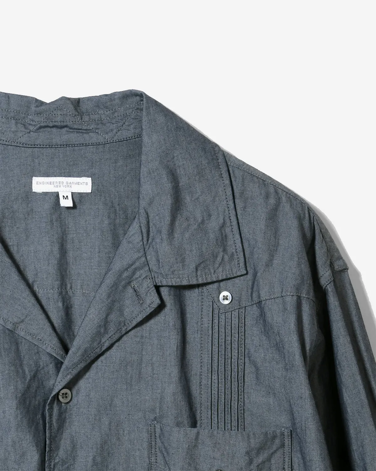 Guayabera Shirt - Indigo Cotton Chambray