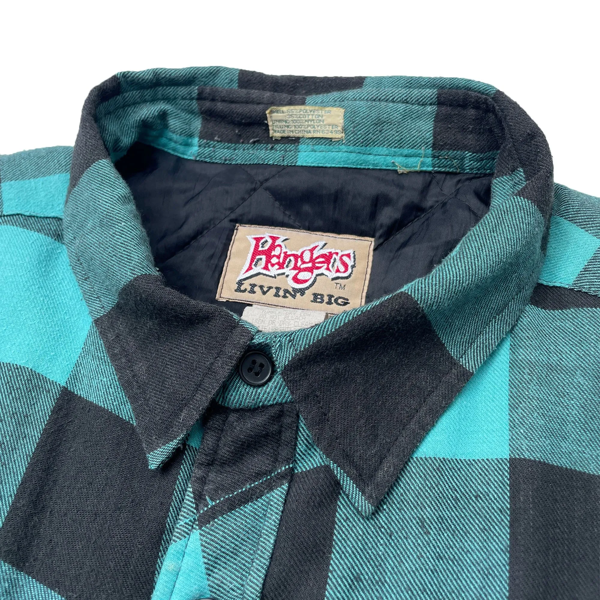 Hangers 'Livin Big' Quilted Plaid Jacket VINTAGE 90s
