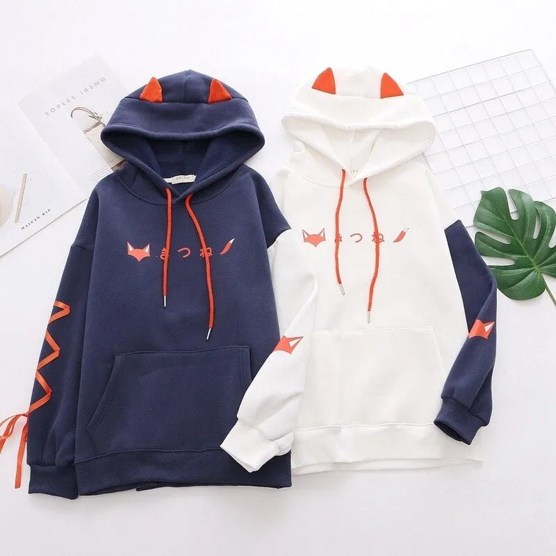 Harajuku Cute Fox Print Sweatshirts
